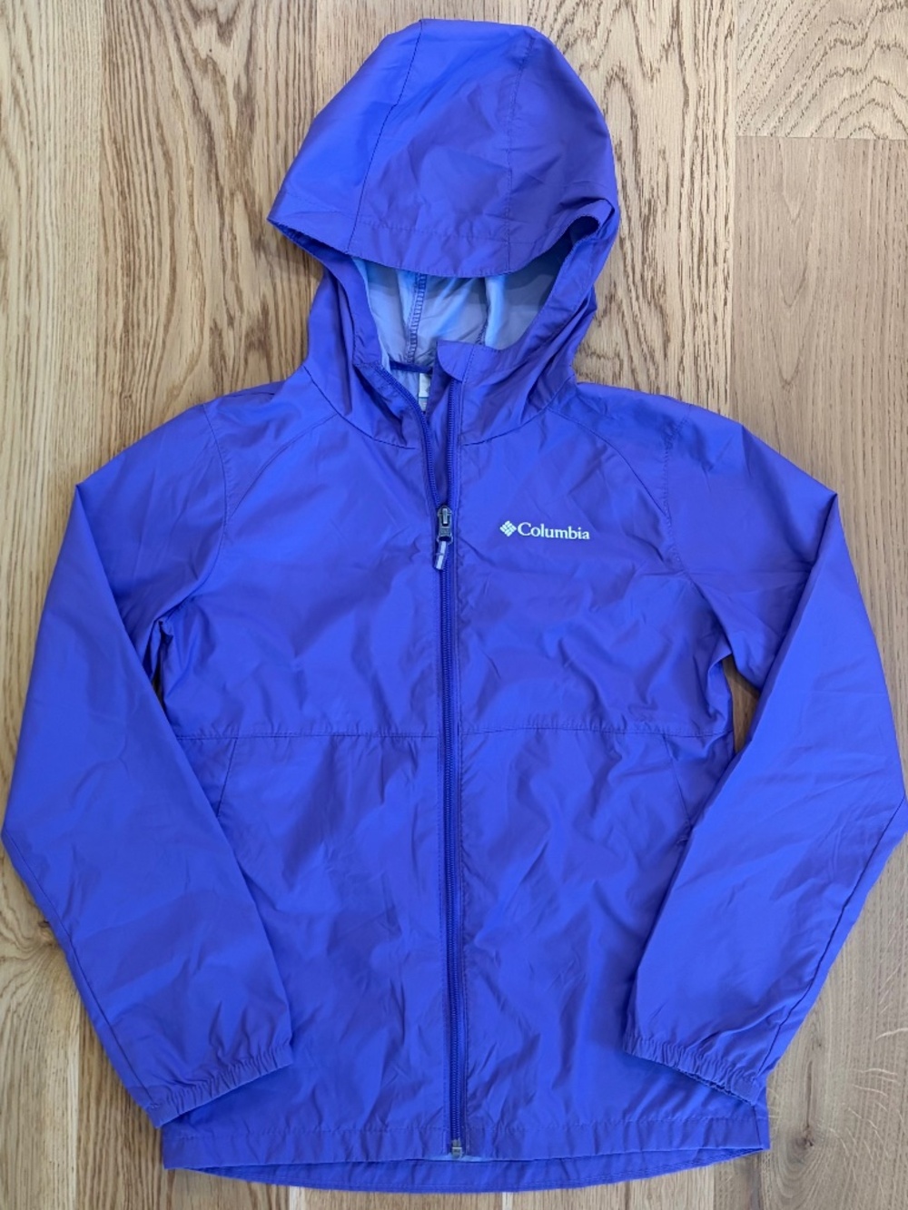 Purple Columbia Youth Girls Switchback II Rain Jacket - size medium (10-12)